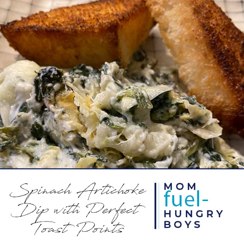 Spinach Artichoke Dip with Perfect Toast Points